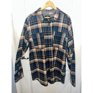 HAWX Men's Multi Fashion Stretch Plaid Flannel Long Sleeve Work Shirt